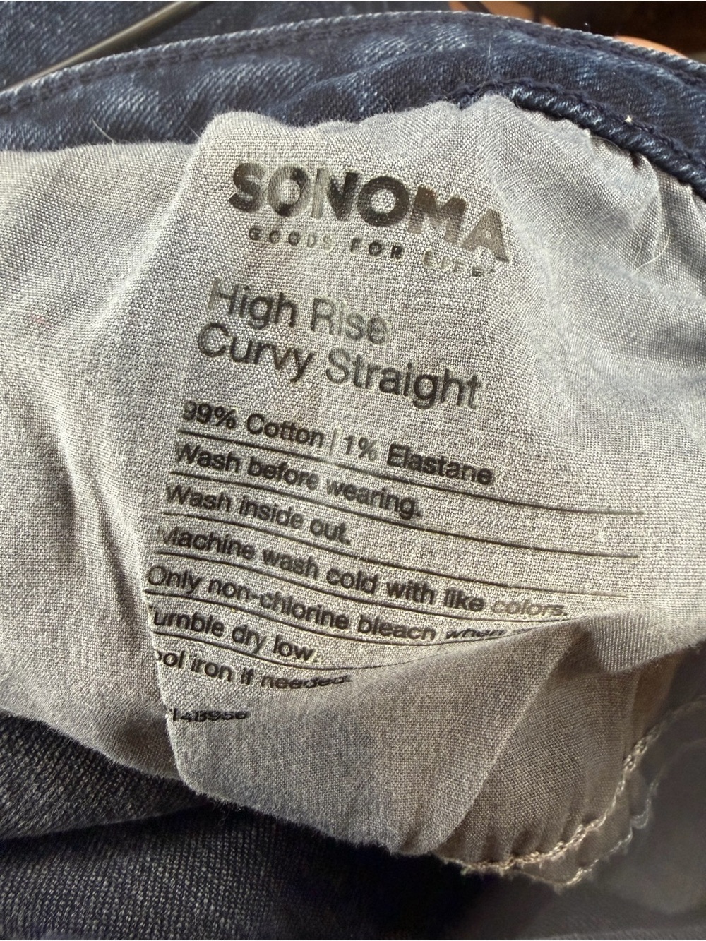 Sonoma Goods For Life Curvy Straight High Rise Jeans Dark Wash Women's Size 14R - Picture 9 of 9